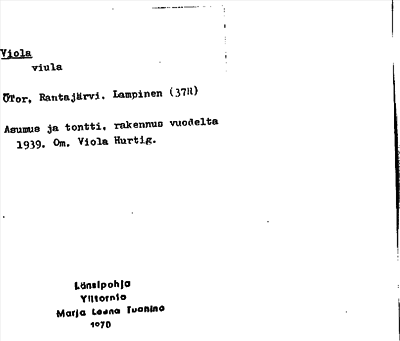 Bild på arkivkortet för arkivposten Viola