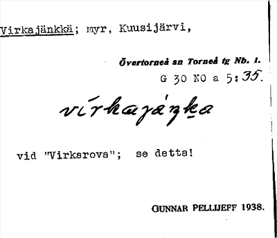 Bild på arkivkortet för arkivposten Virkajänkkä