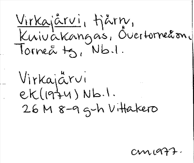 Bild på arkivkortet för arkivposten Virkajärvi