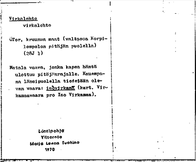 Bild på arkivkortet för arkivposten Virkalehto