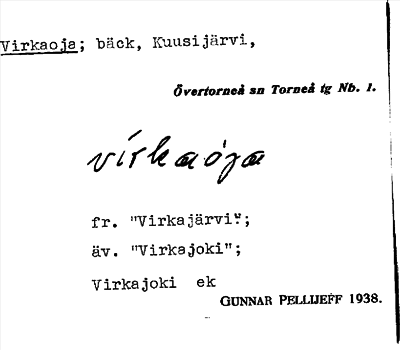 Bild på arkivkortet för arkivposten Virkaoja