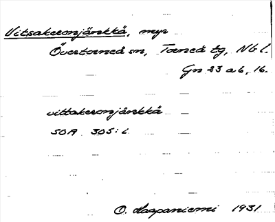 Bild på arkivkortet för arkivposten Vitsakeronjänkkä