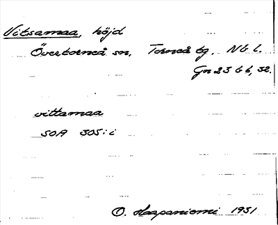 Bild på arkivkortet för arkivposten Vitsamaa