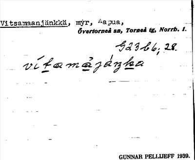 Bild på arkivkortet för arkivposten Vitsamaanjänkkä