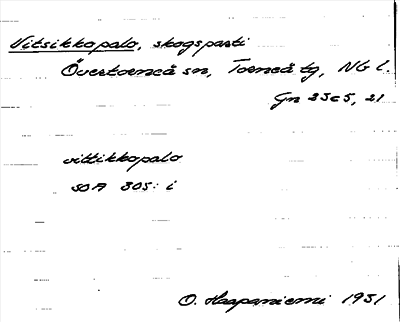 Bild på arkivkortet för arkivposten Vitsikkopalo
