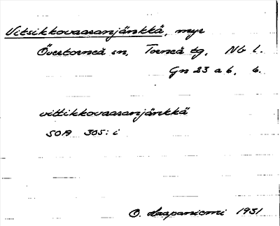 Bild på arkivkortet för arkivposten Vitsikkovaaranjänkkä