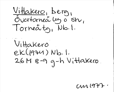 Bild på arkivkortet för arkivposten Vittakero