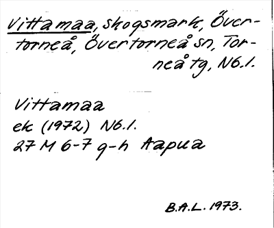 Bild på arkivkortet för arkivposten Vittamaa