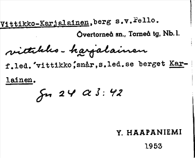 Bild på arkivkortet för arkivposten Vittikko-Karjalainen