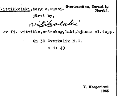 Bild på arkivkortet för arkivposten Vittikkolaki