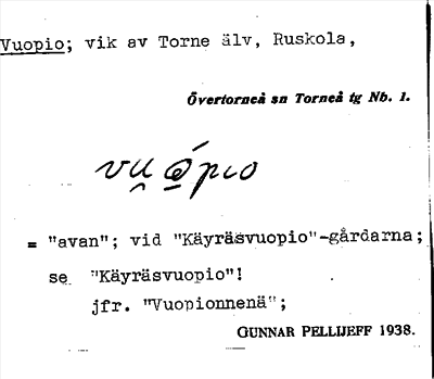 Bild på arkivkortet för arkivposten Vuopio