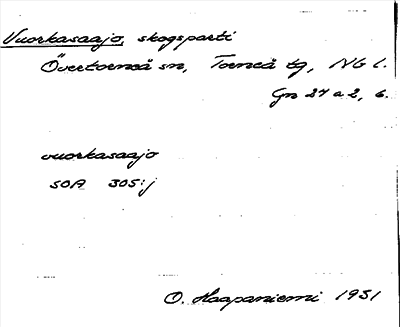 Bild på arkivkortet för arkivposten Vuorkasaaja