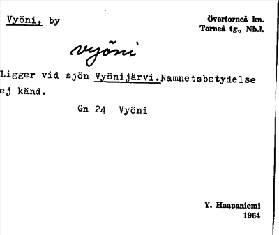 Bild på arkivkortet för arkivposten Vyöni