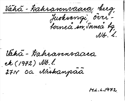 Bild på arkivkortet för arkivposten Vähä-Kahrasenvaara