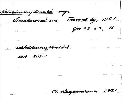 Bild på arkivkortet för arkivposten Vähäkuurajänkkä
