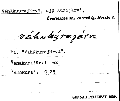 Bild på arkivkortet för arkivposten Vähäkuurajärvi
