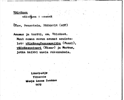 Bild på arkivkortet för arkivposten Väisänen