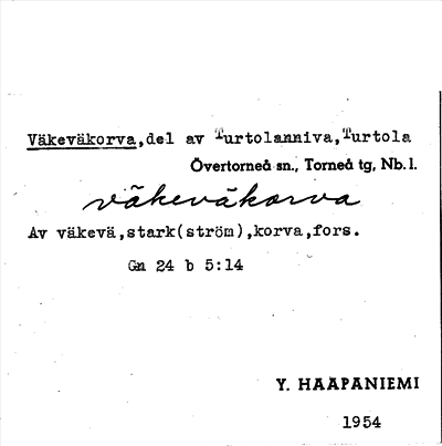 Bild på arkivkortet för arkivposten Väkeväkorva
