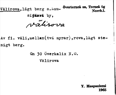 Bild på arkivkortet för arkivposten Välirova