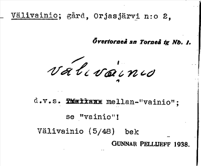 Bild på arkivkortet för arkivposten Välivainio