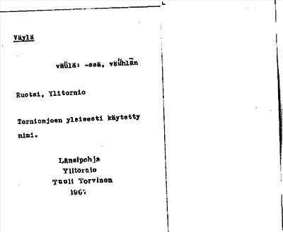 Bild på arkivkortet för arkivposten Väylä