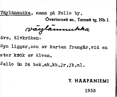 Bild på arkivkortet för arkivposten Väylänmukka