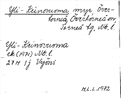 Bild på arkivkortet för arkivposten Yli-Keinovuoma