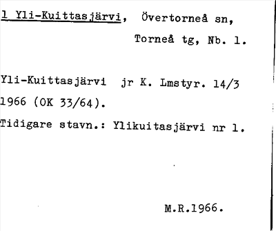 Bild på arkivkortet för arkivposten Yli-Kuittasjärvi