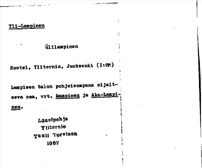 Bild på arkivkortet för arkivposten Yli-Lampinen
