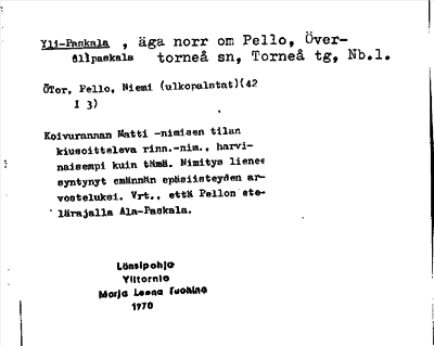 Bild på arkivkortet för arkivposten Yli-Paskala