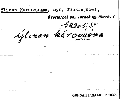 Bild på arkivkortet för arkivposten Ylinen Keronvuoma