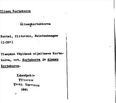 Bild på arkivkortet för arkivposten Ylinen Kortekorva