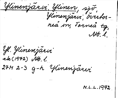 Bild på arkivkortet för arkivposten Ylinenjärvi, Ylinen
