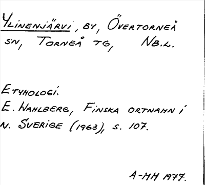 Bild på arkivkortet för arkivposten Ylinenjärvi