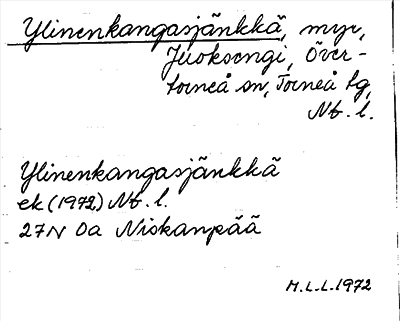 Bild på arkivkortet för arkivposten Ylinenkangasjänkkä