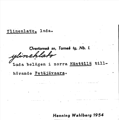 Bild på arkivkortet för arkivposten Ylinenlato