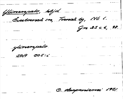 Bild på arkivkortet för arkivposten Ylinenpalo