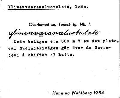 Bild på arkivkortet för arkivposten Ylinenvaaranalustalato