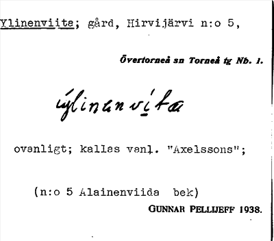 Bild på arkivkortet för arkivposten Ylinenviita