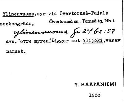 Bild på arkivkortet för arkivposten Ylinenvuoma