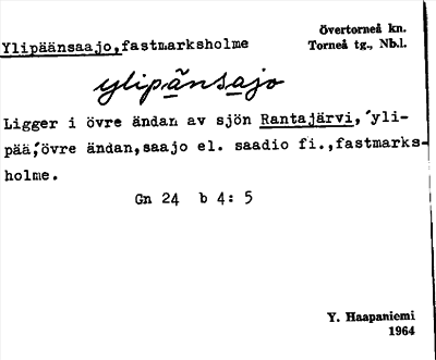 Bild på arkivkortet för arkivposten Ylipäänsaajo