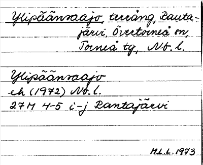 Bild på arkivkortet för arkivposten Ylipäänsaajo