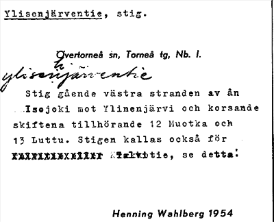 Bild på arkivkortet för arkivposten Ylisenjärventie