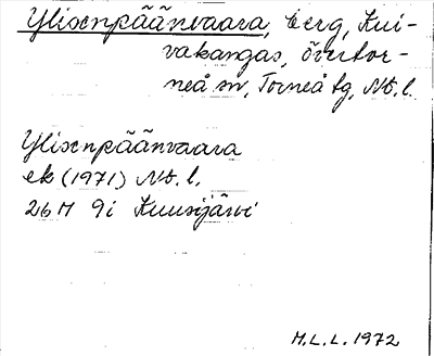 Bild på arkivkortet för arkivposten Ylisenpäänvaara