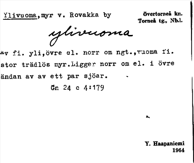 Bild på arkivkortet för arkivposten Ylivuoma