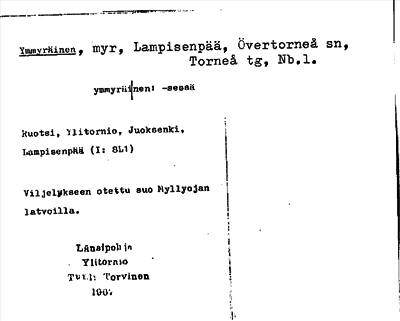 Bild på arkivkortet för arkivposten Ymmyräinen