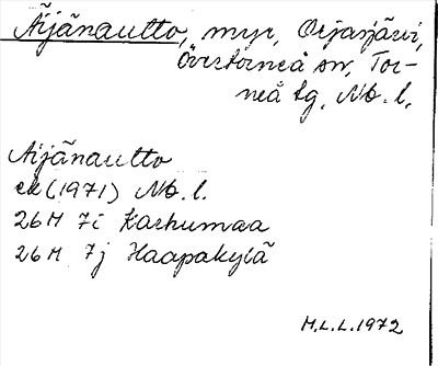 Bild på arkivkortet för arkivposten Äijänautto