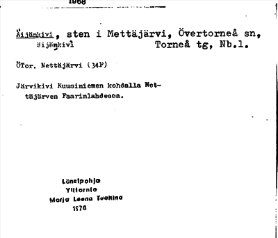 Bild på arkivkortet för arkivposten Äijänkivi