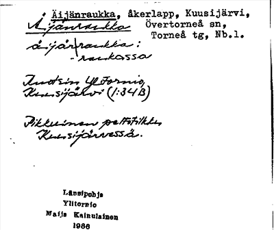 Bild på arkivkortet för arkivposten Äijänraukka