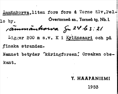 Bild på arkivkortet för arkivposten Ämmänkorva